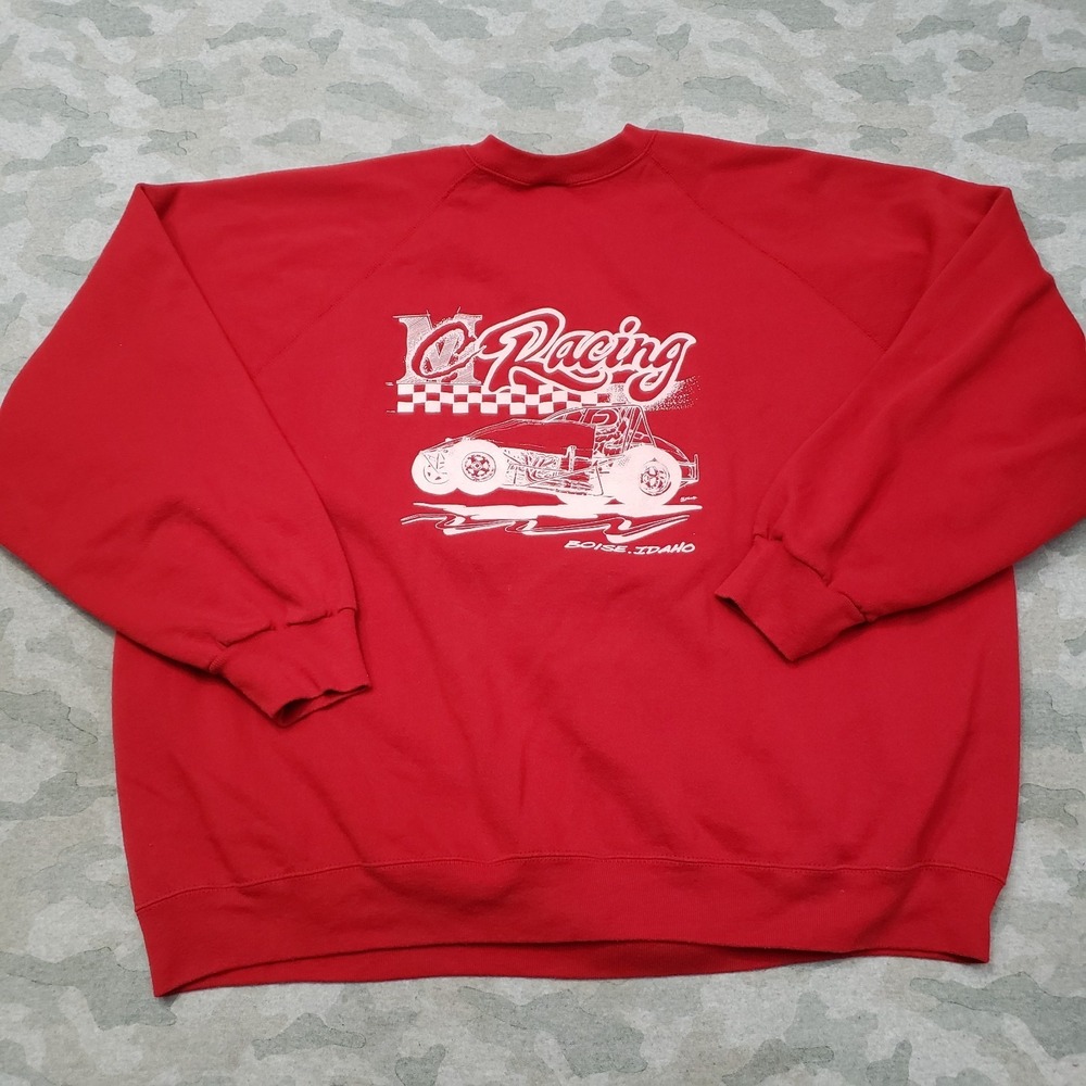VTG 37 CM Sweatshirt Mens 4XL Red Racing Crew Neck Made In USA Long Sleeve